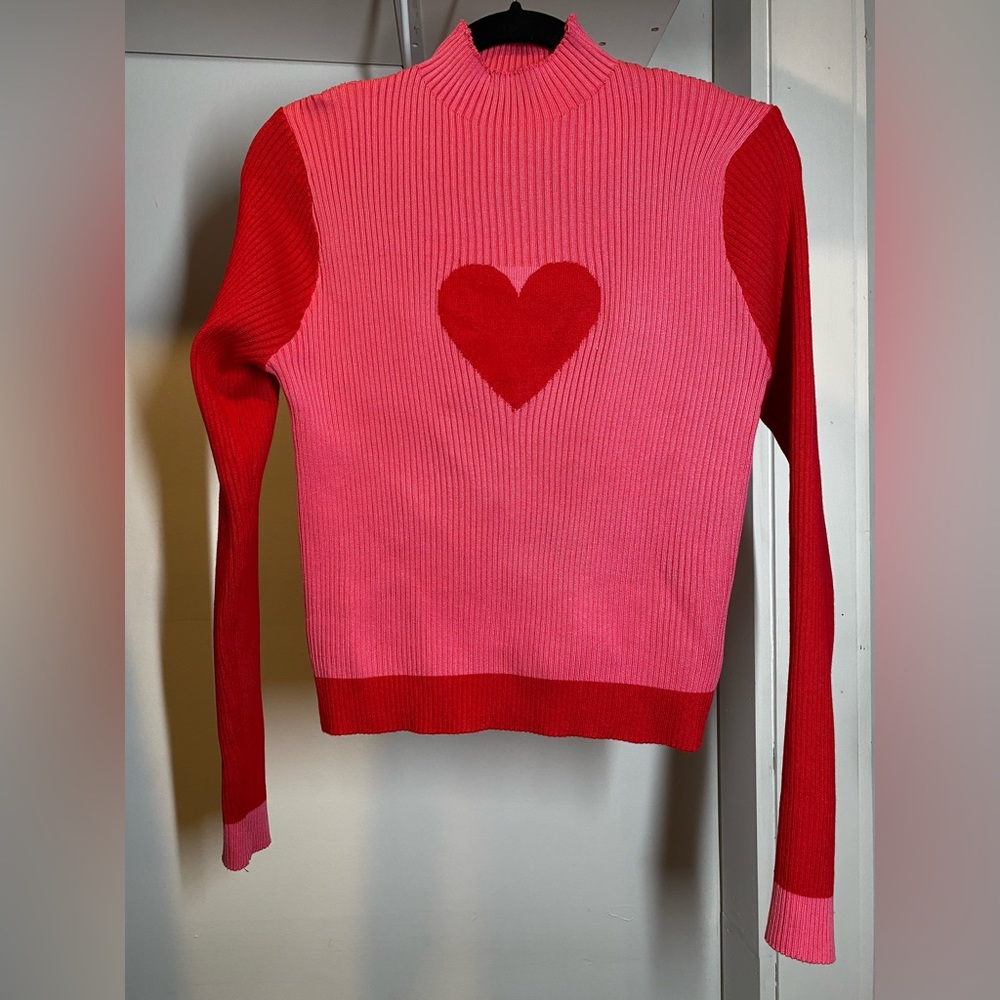 Heart mock neck long sleeve
